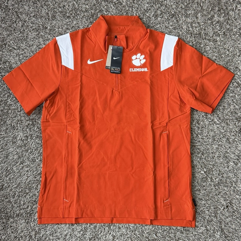 Nike Clemson Tigers Sideline Coaches Jacket Mens Large On-Field Zip Up Orange